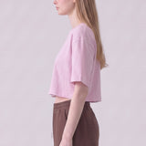 Pigment Washed Cotton Cropped Loose Fit T-Shirt