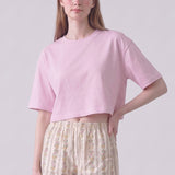 Pigment Washed Cotton Cropped Loose Fit T-Shirt