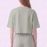 Pigment Washed Cotton Cropped Loose Fit T-Shirt