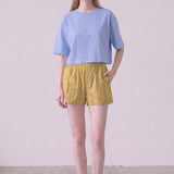 Pigment Washed Cotton Cropped Loose Fit T-Shirt