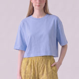 Pigment Washed Cotton Cropped Loose Fit T-Shirt
