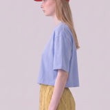 Pigment Washed Cotton Cropped Loose Fit T-Shirt