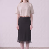 Pigment Washed Cotton Cropped Loose Fit T-Shirt