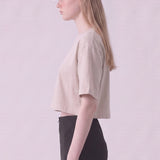 Pigment Washed Cotton Cropped Loose Fit T-Shirt