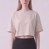 Pigment Washed Cotton Cropped Loose Fit T-Shirt