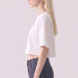 Pigment Washed Cotton Cropped Loose Fit T-Shirt