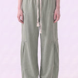 Pigment Washed Cotton Convertible Drawstring Pants