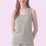 Mineral Washed Cotton Sleeveless Scoop Neck Tank Top
