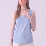 Mineral Washed Cotton Sleeveless Scoop Neck Tank Top