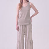 Mineral Washed Cotton Sleeveless Scoop Neck Tank Top