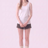 Mineral Washed Cotton Sleeveless Scoop Neck Tank Top