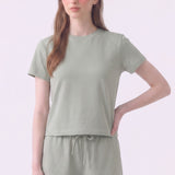 Pigment Washed Cotton Standard Crew Neck T-Shirt