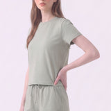Pigment Washed Cotton Standard Crew Neck T-Shirt