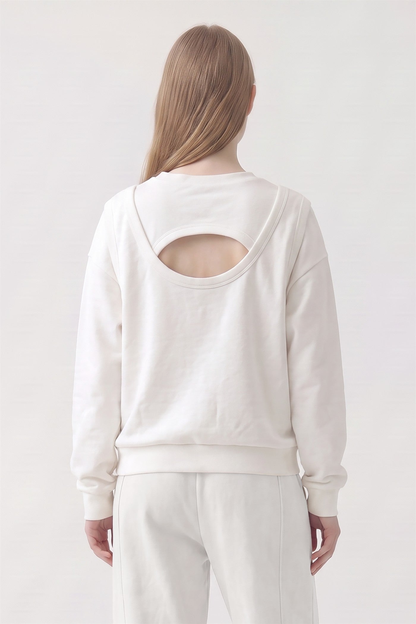 Pre-Shrunk Cotton Terry Cutout Back Sweatshirt