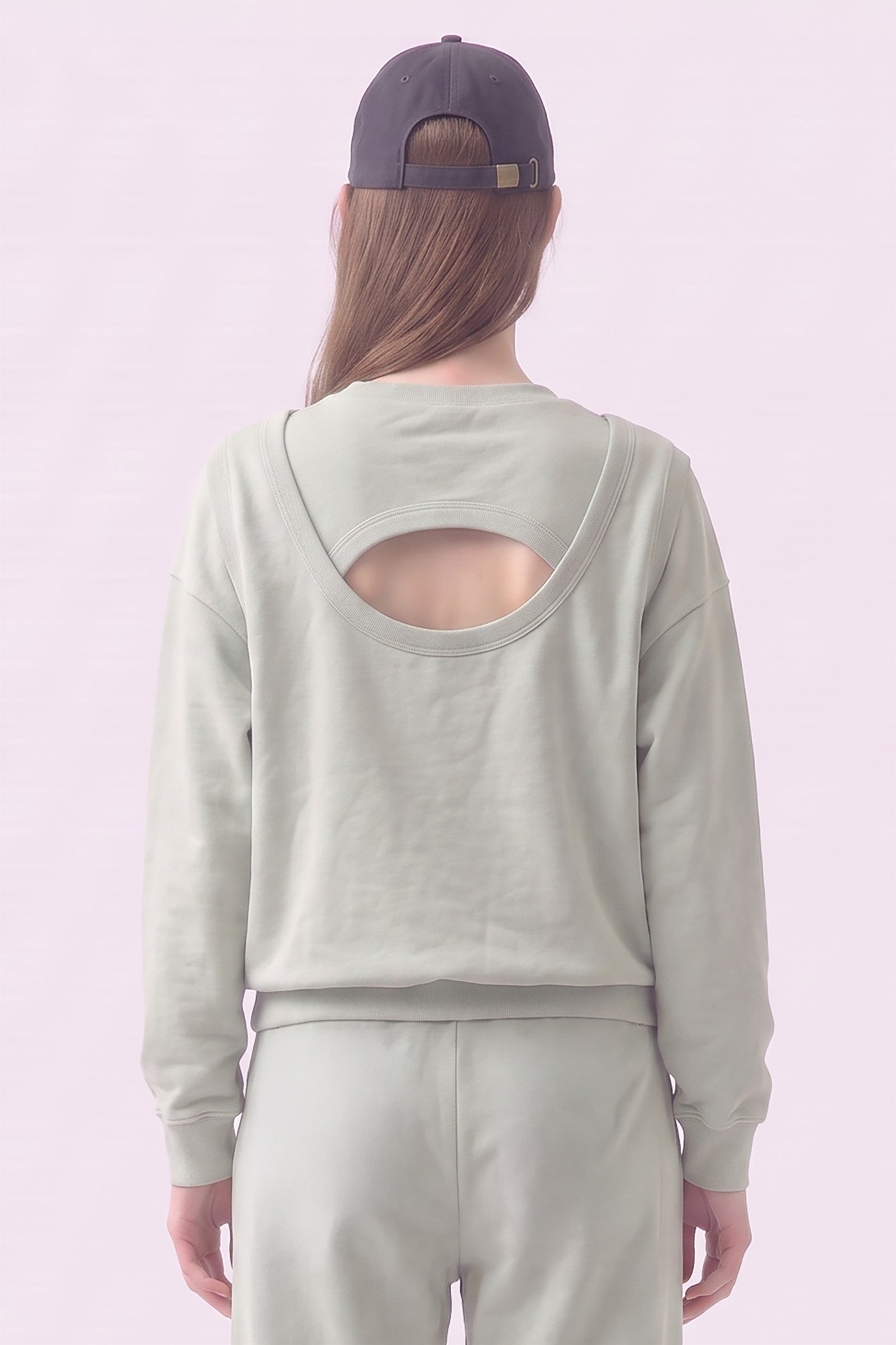 Pre-Shrunk Cotton Terry Cutout Back Sweatshirt