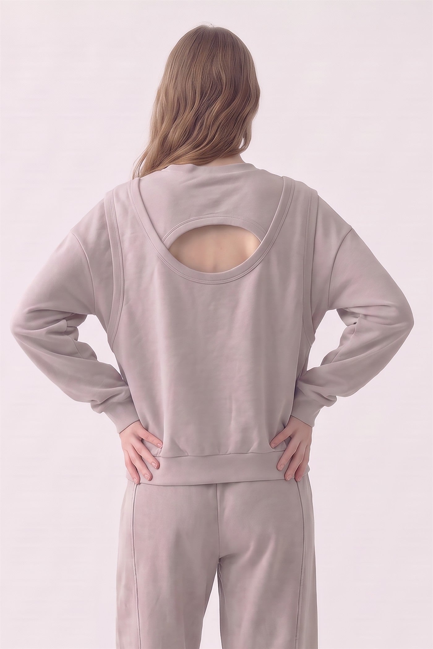 Pre-Shrunk Cotton Terry Cutout Back Sweatshirt