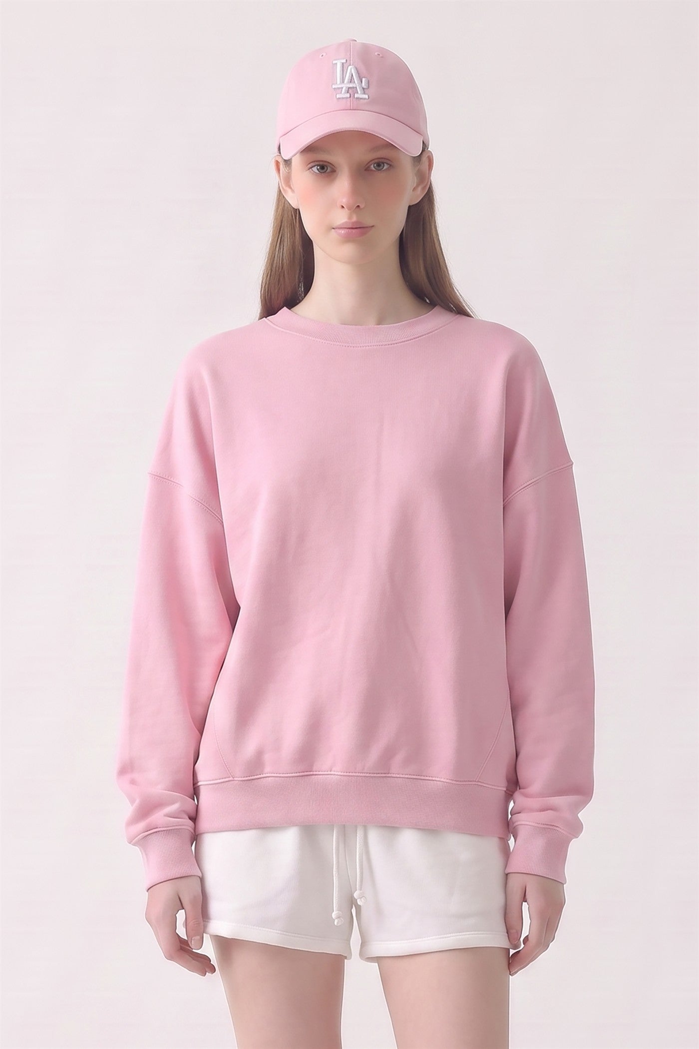 Cotton Terry Drop Shoulder Boxy Crewneck Sweatshirt