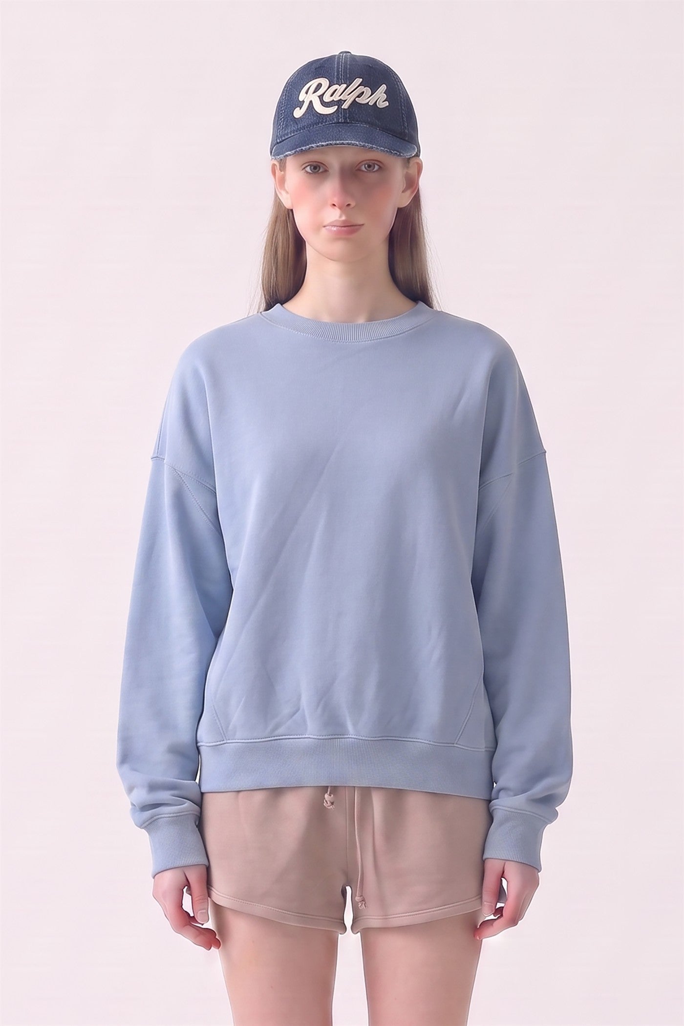 Cotton Terry Drop Shoulder Boxy Crewneck Sweatshirt