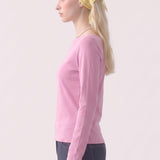 Cotton Stretch Off Shoulder Long Sleeve T-Shirt