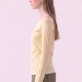Cotton Stretch Off Shoulder Long Sleeve T-Shirt