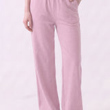 Washed Cotton Long Straight Pants