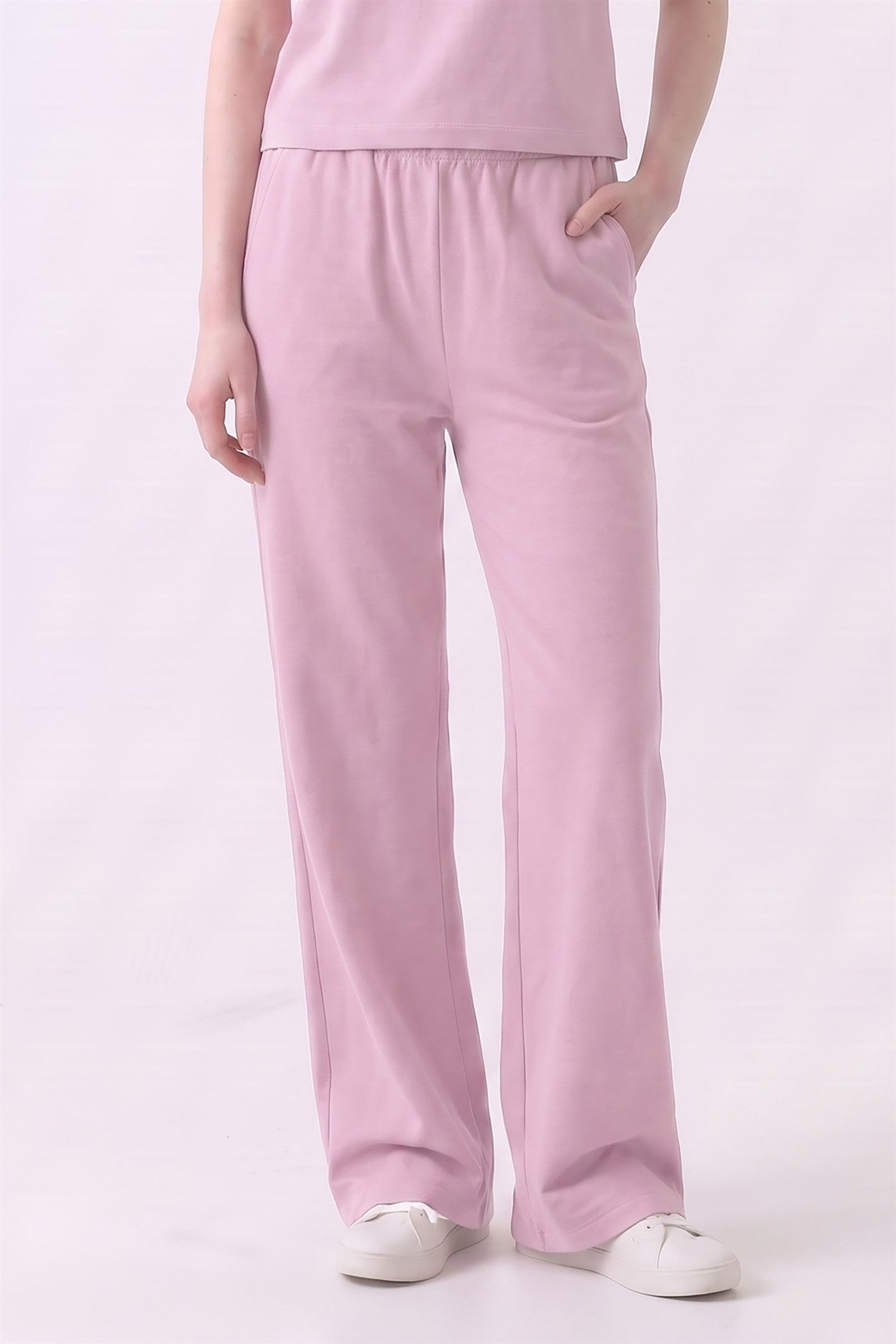 Washed Cotton Long Straight Pants