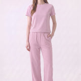 Washed Cotton Long Straight Pants