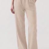 Washed Cotton Long Straight Pants