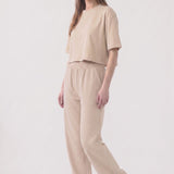 Washed Cotton Long Straight Pants