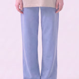 Washed Cotton Long Straight Pants