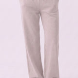 Washed Cotton Long Straight Pants