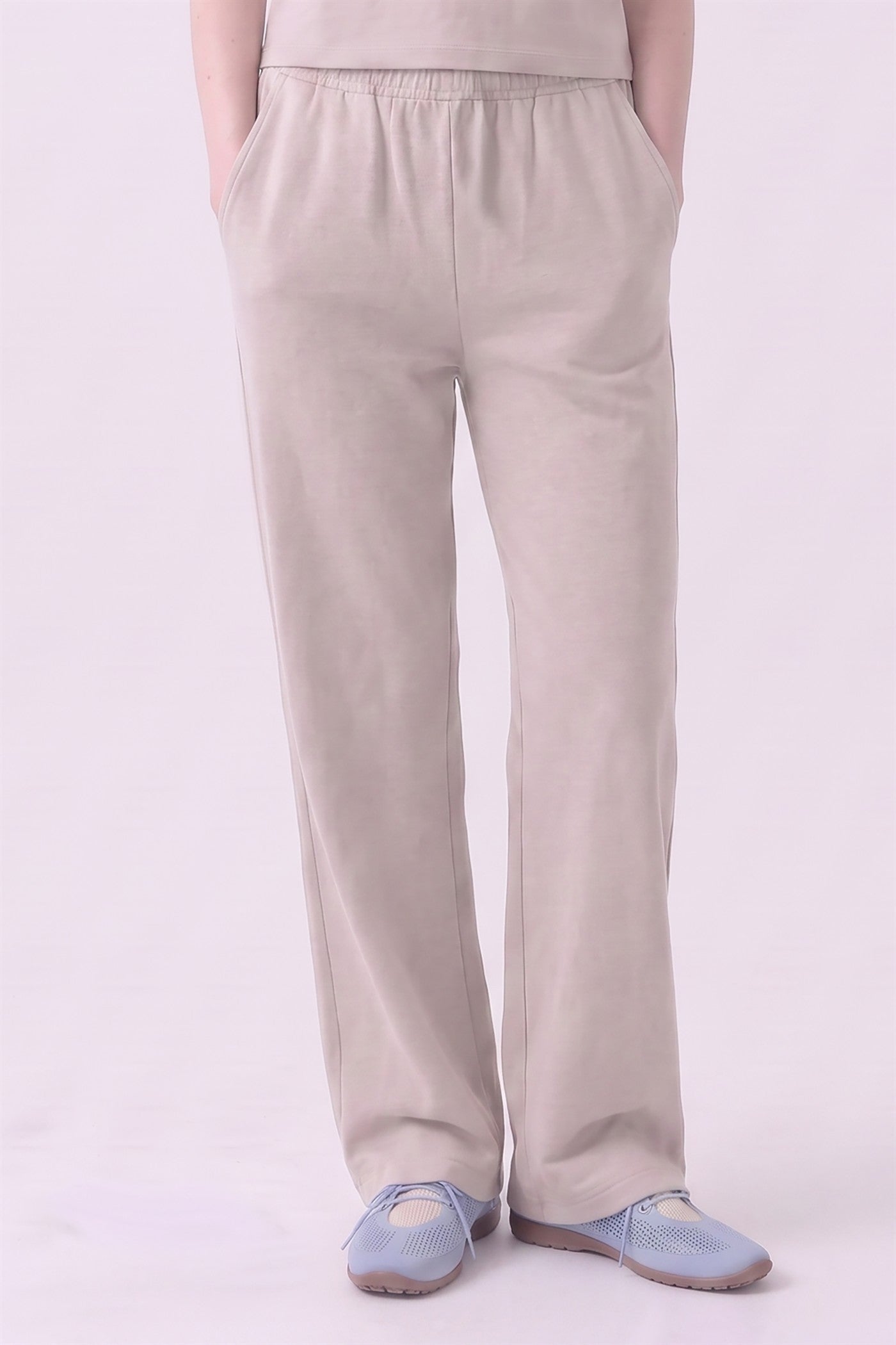 Washed Cotton Long Straight Pants