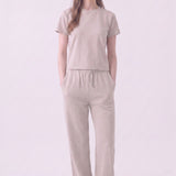 Washed Cotton Long Straight Pants
