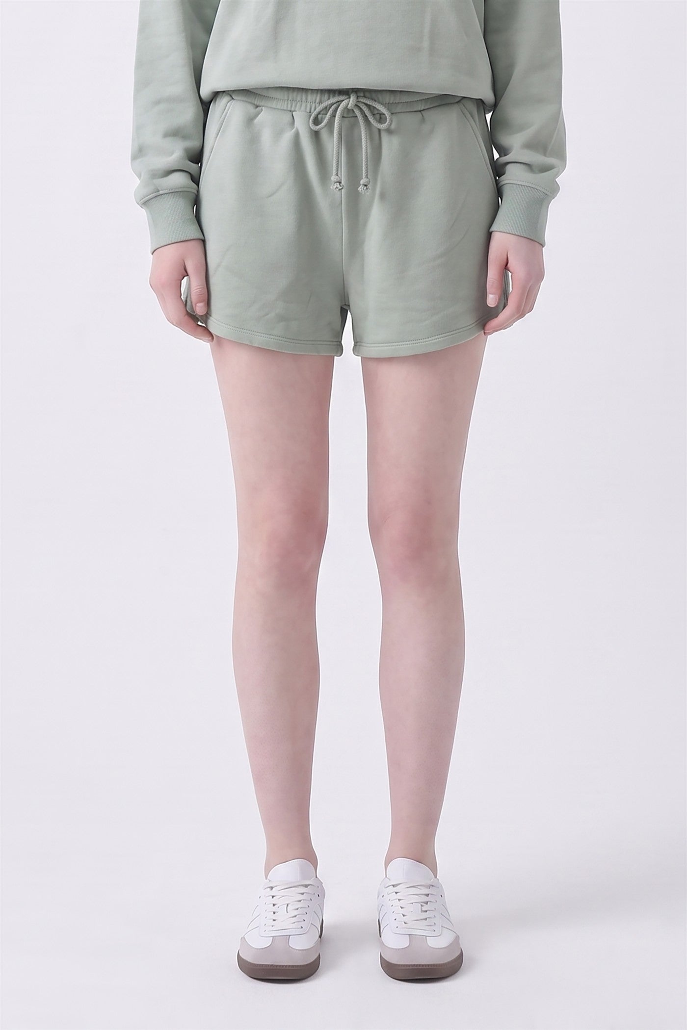 Pre-Shrunk Cotton Terry Drawstring Mini Shorts