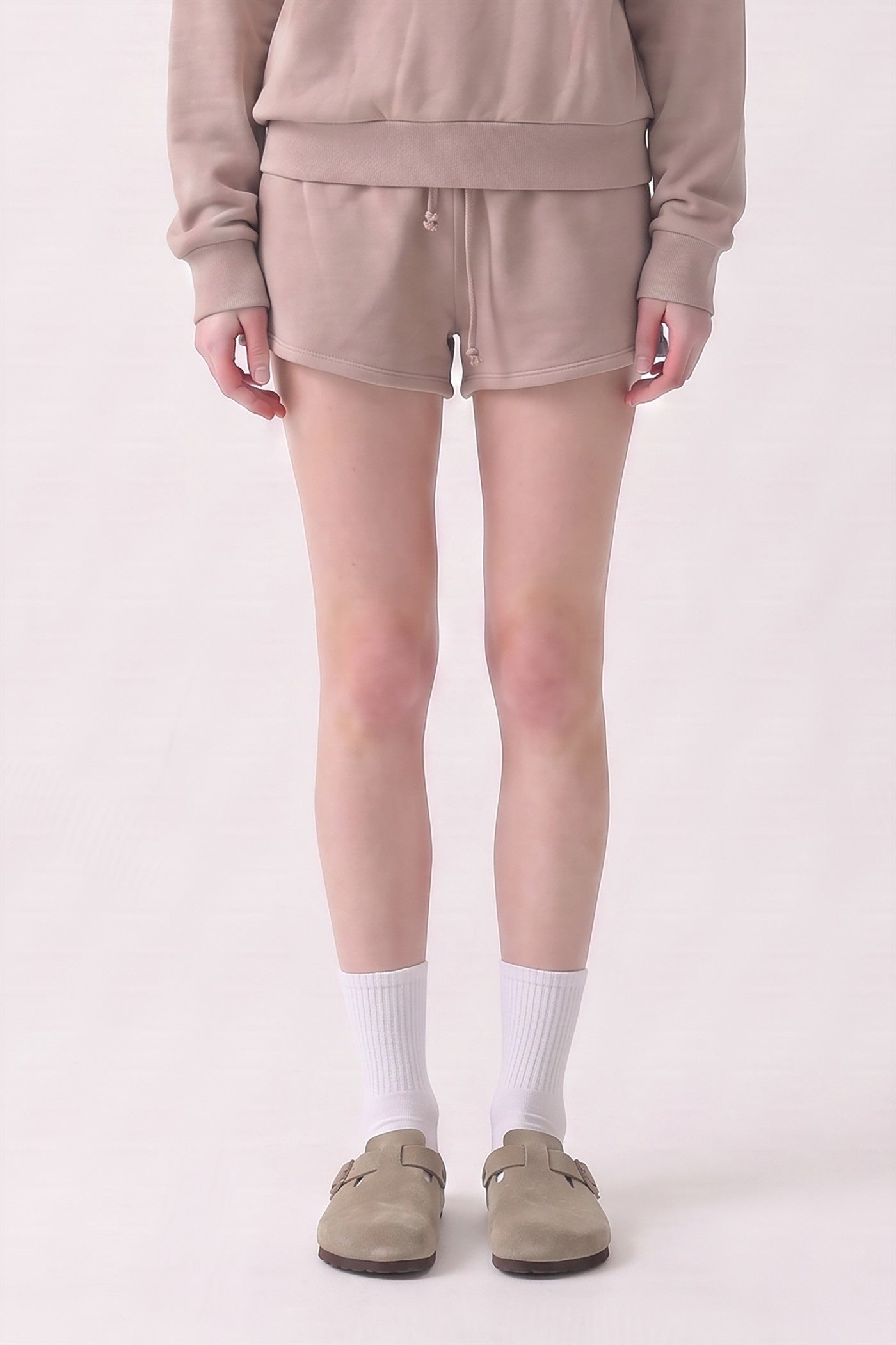 Pre-Shrunk Cotton Terry Drawstring Mini Shorts