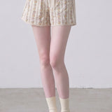 Floral Stripe Lace Trim Cotton Summer Shorts