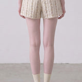 Floral Stripe Lace Trim Cotton Summer Shorts