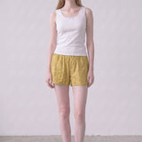 Floral Stripe Lace Trim Cotton Summer Shorts