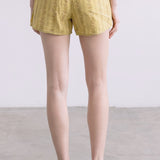 Floral Stripe Lace Trim Cotton Summer Shorts