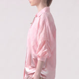Effortless V-Neck Cotton Poplin Button Down Shirt