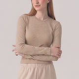 Striped Long Sleeve Cotton Crew Neck Tee