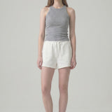 Ribbed High Neck Sleeveless Racerback Tank Top