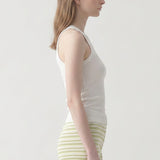 Ribbed High Neck Sleeveless Racerback Tank Top