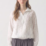 Sheer Lyocell Lightweight Zip Up Windbreaker Jacket