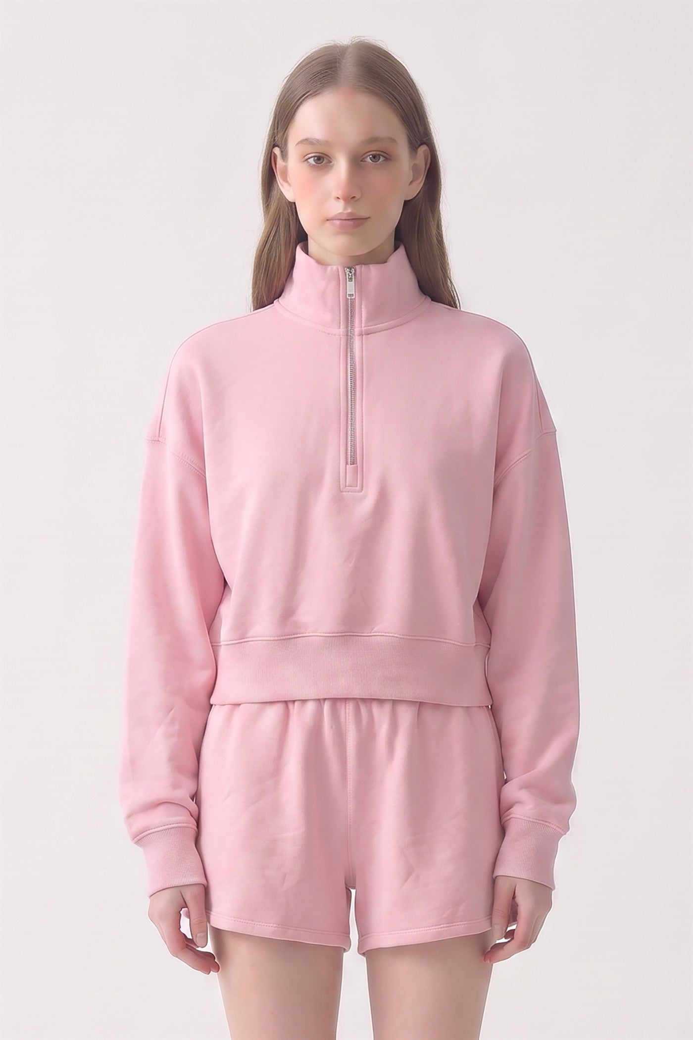 Pre-Shrunk Cotton Terry Core Half Zip Pullover Sweatshirt